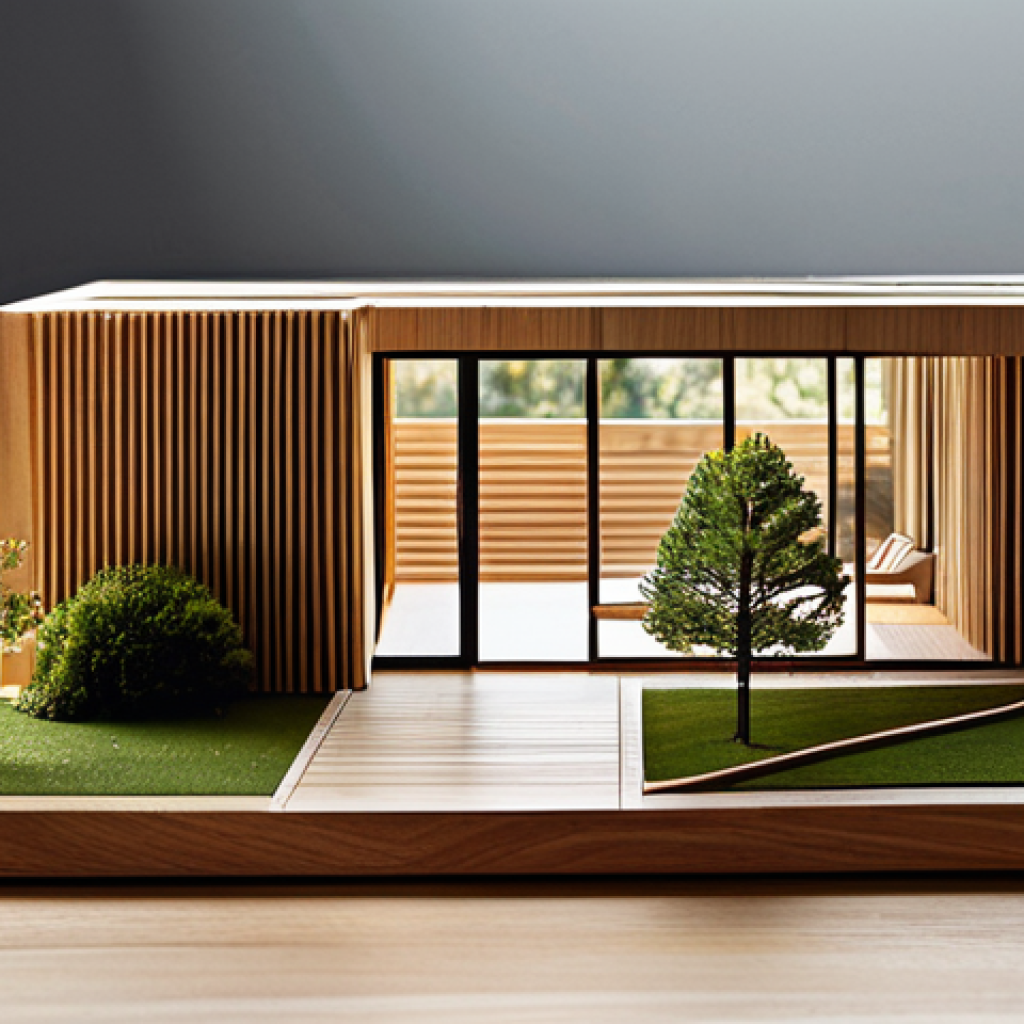 건축 설계에서의 모형 제작 팁 - **Architectural Model with Wood and Natural Light:** A detailed architectural model crafted primaril...