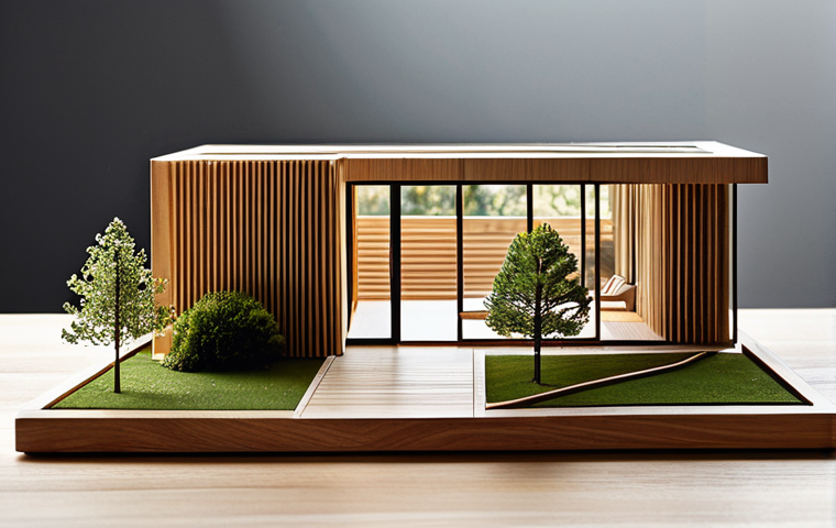 건축 설계에서의 모형 제작 팁 - **Architectural Model with Wood and Natural Light:** A detailed architectural model crafted primaril...