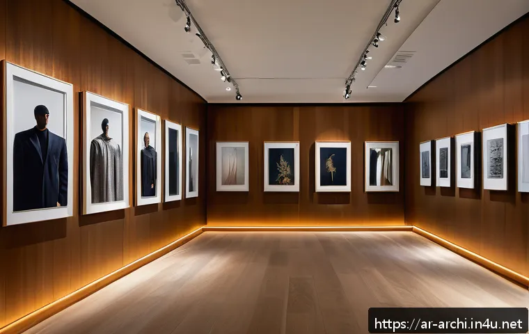 건축 설계와 조명 디자인의 중요성 - A modern art gallery interior illuminated with a sophisticated lighting design that highlights the c...