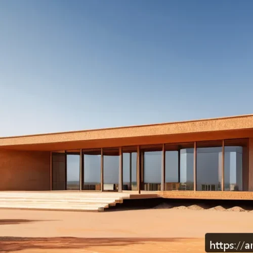Home 32 건축 설계의 생애주기 고려 사례 - A modern sustainable building design showcasing precise architectural planning for an Arabic environ...