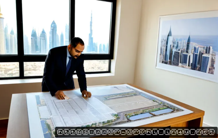 건축 실무에서의 자기 계발 사례 분석 - Photorealistic architectural professional development scene in a modern Gulf-region design studio, a...